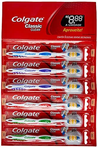 Pack Escova Dental Macia Colgate Classic Clean 6 Unidades
