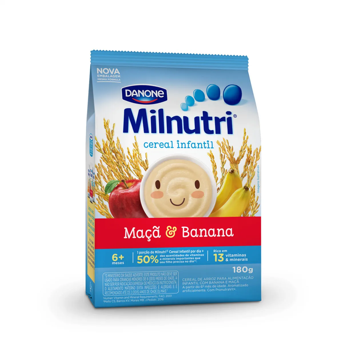 Cereal Infantil Milnutri Banana e Maçã 180g