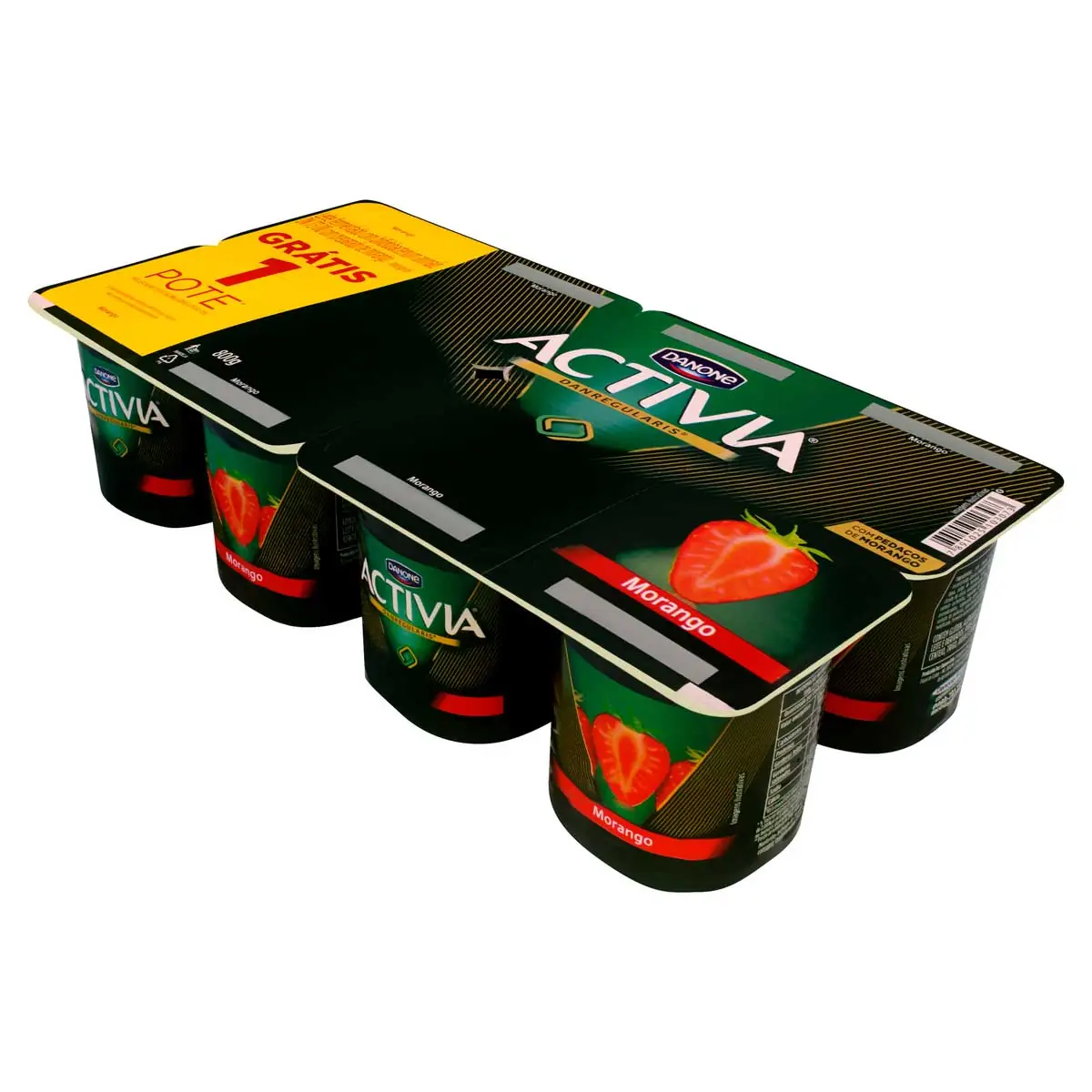 Leite Fermentado Sabor Morango Activia 800g 8 Unidades