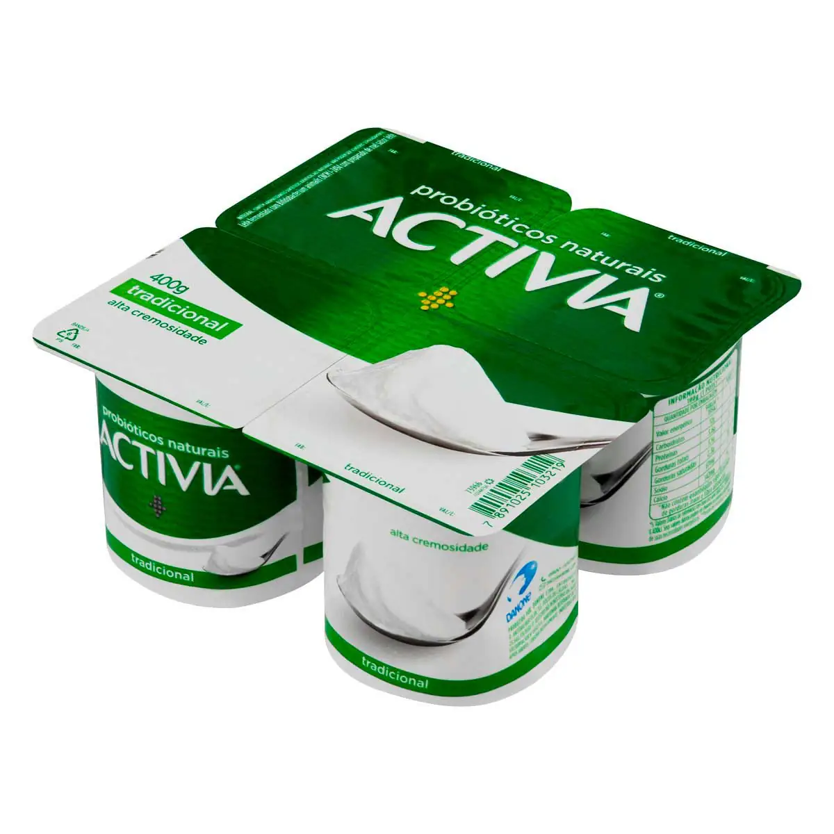 Leite Fermentado Integral Tradicional Activia 400g 4 Unidades