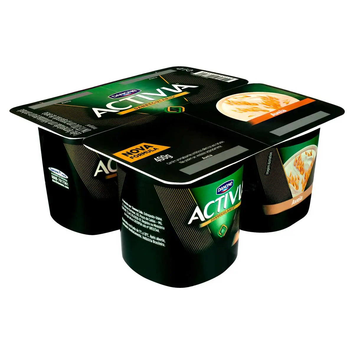 Leite Fermentado Sabor Aveia Activia 400g 4 Unidades