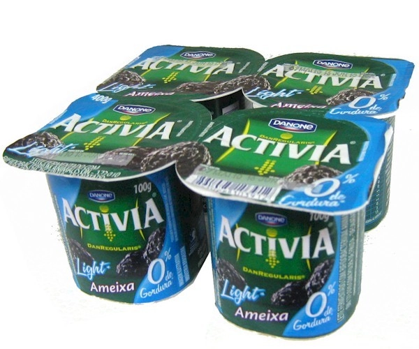 Leite Fermentado Desnatado Ameixa Activia Bandeja 400g 4 Unidades