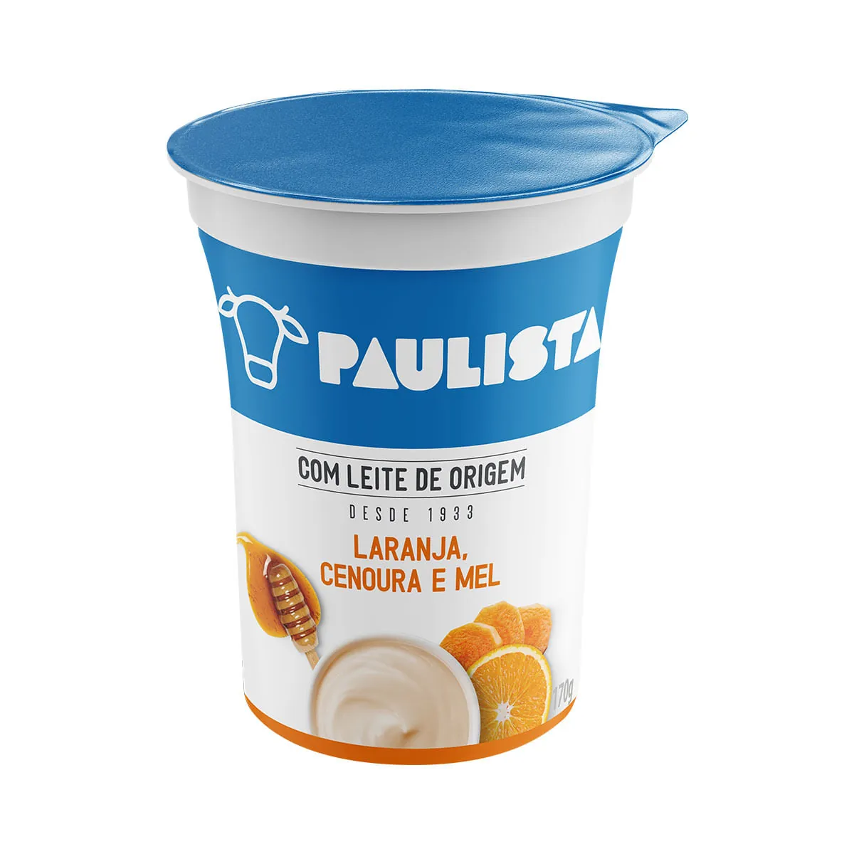 Iogurte Integral Paulista Laranja, Cenoura e Mel 170g