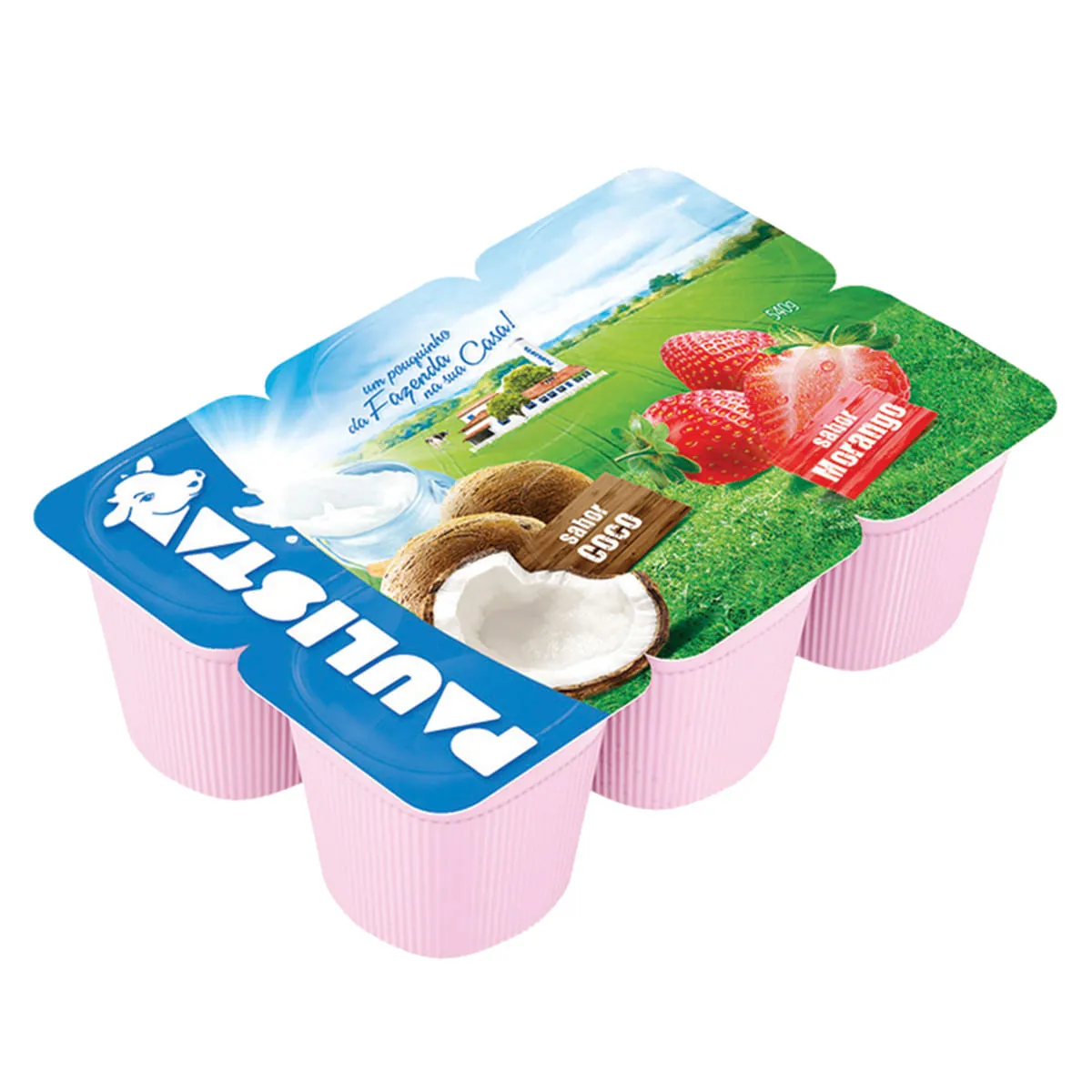 Bebida Láctea Integral Danone Paulista Coco e Morango 540g