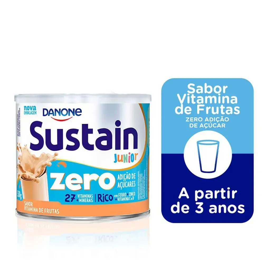 Pó Para Preparo De Bebida Vitamina De Frutas Sustain Junior Lata 350g