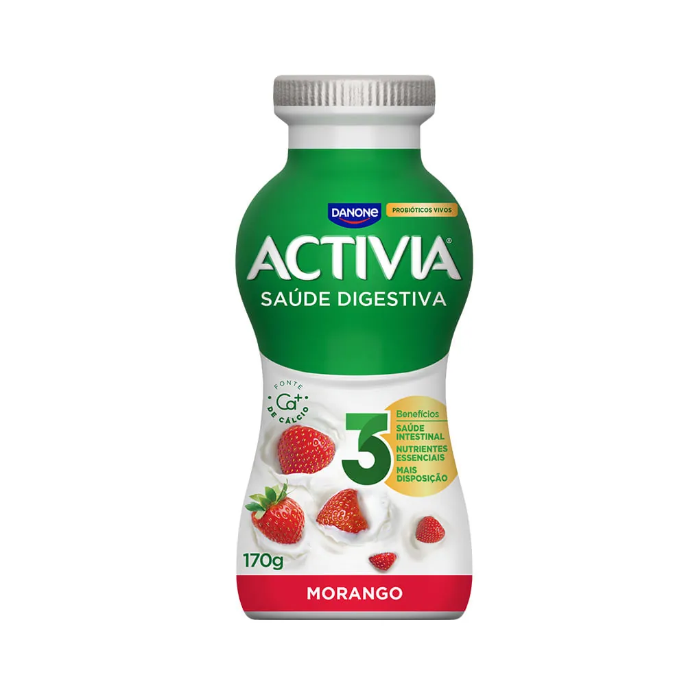 Leite Fermentado Parcialmente Desnatado Sabor Morango Activia 170g