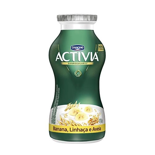 Leite Fermentado Parcialmente Desnatado Banana, Linhaça E Aveia Activia Frasco 170g
