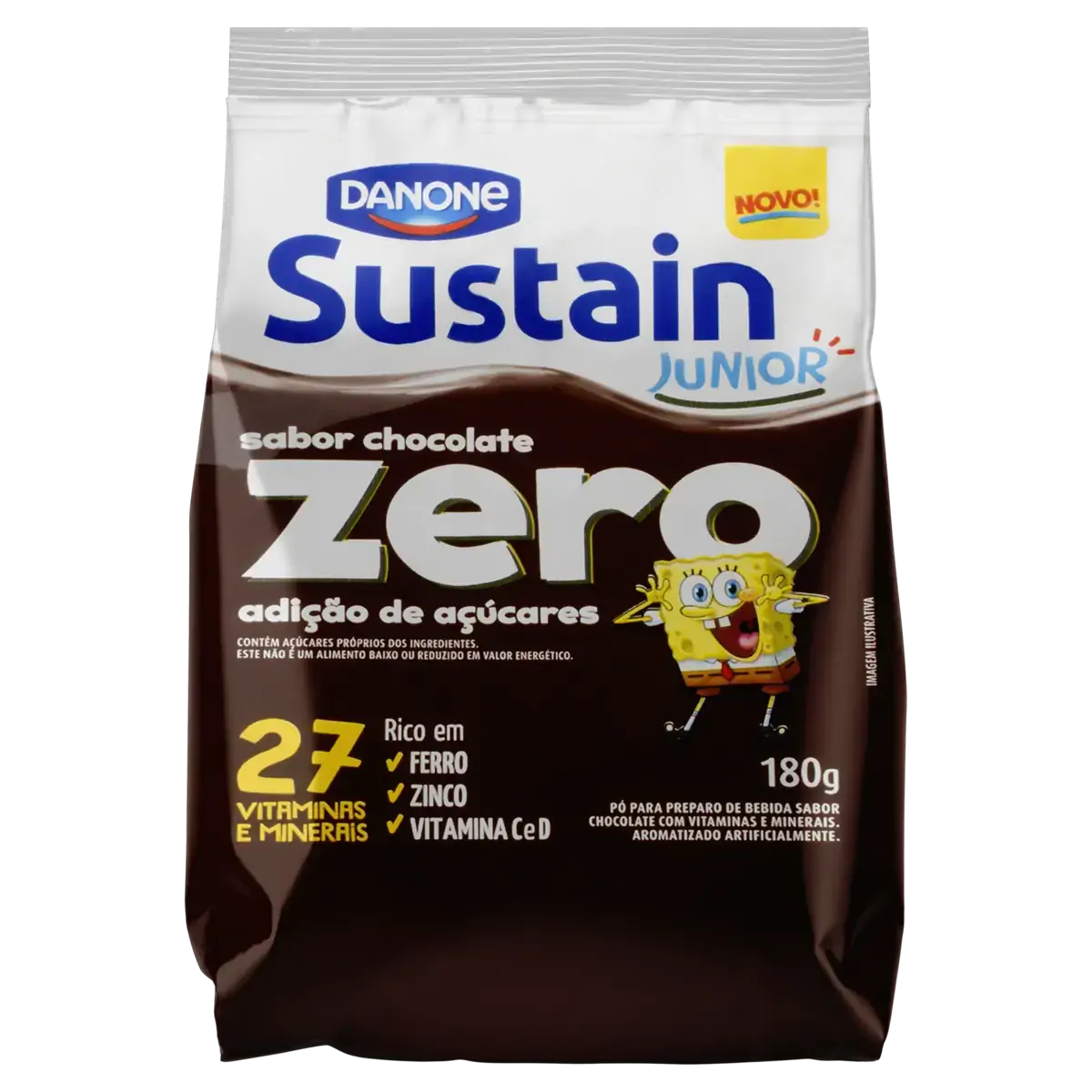 Pó Para Preparo De Bebida Chocolate Sustain Junior Pacote 180g