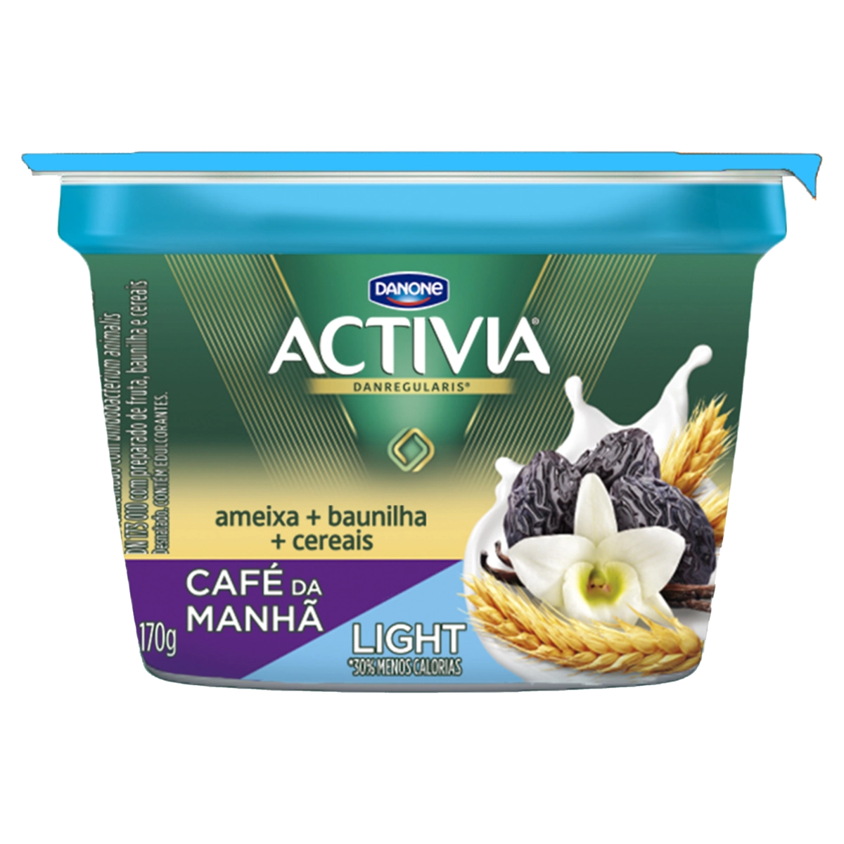 Leite Fermentado Parcialmente Desnatado Ameixa, Baunilha E Cerais Light Activia Pote 170g