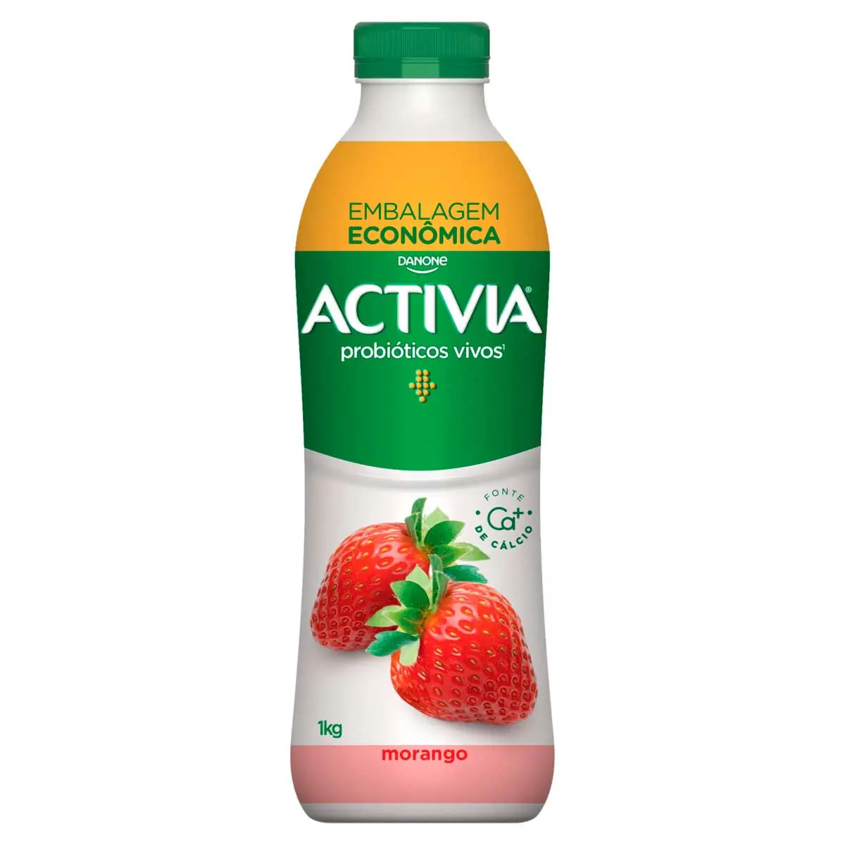 Leite Fermentado Parcialmente Desnatado Sabor Morango Activia 1Kg Embalagem Econômica