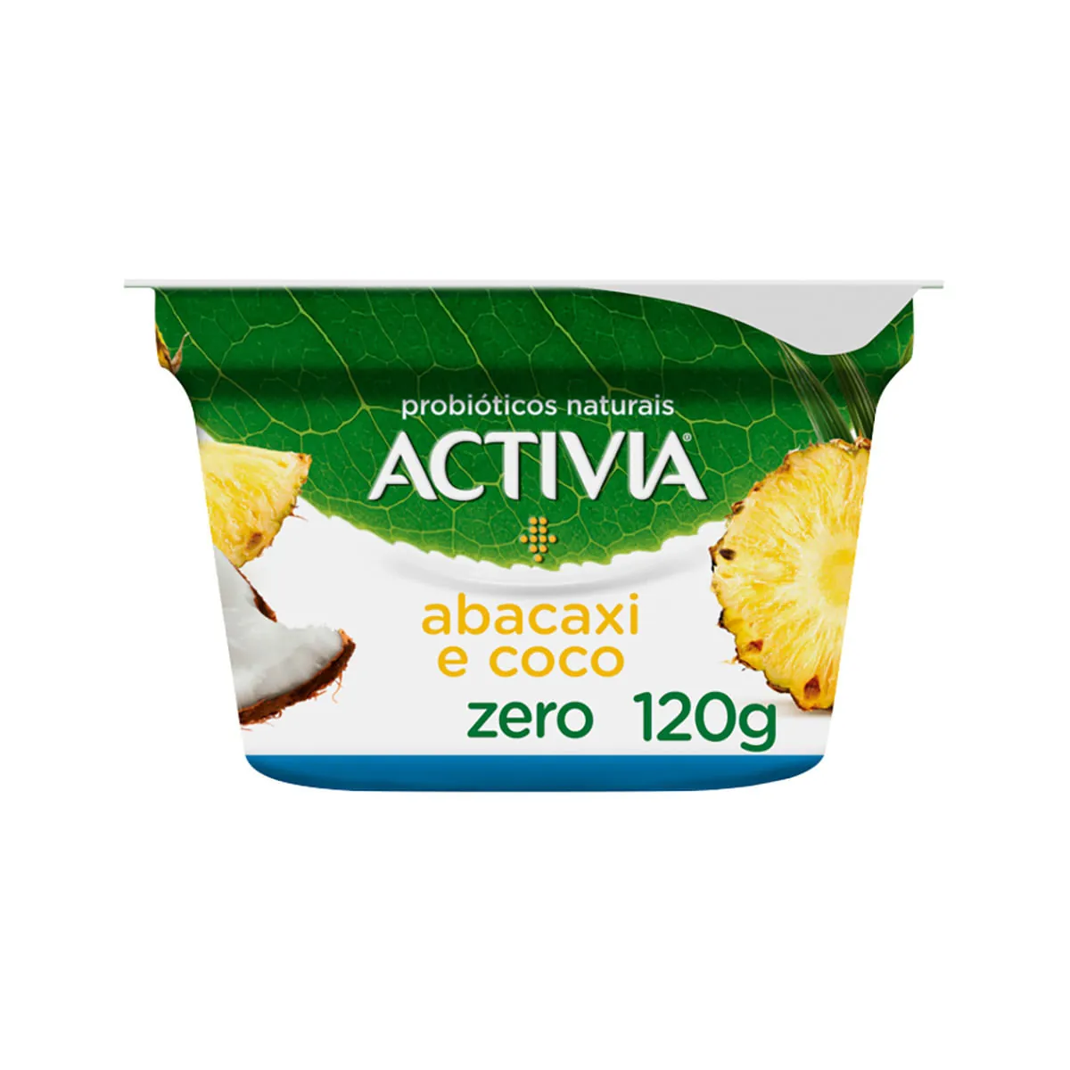 Leite Fermentado Abacaxi E Coco Zero Lactose Activia Pote 120g