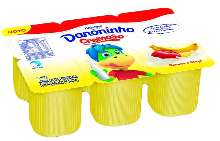 Bebida Láctea Fermentada Banana E Maçã Danoninho Bandeja 540g 6 Unidades
