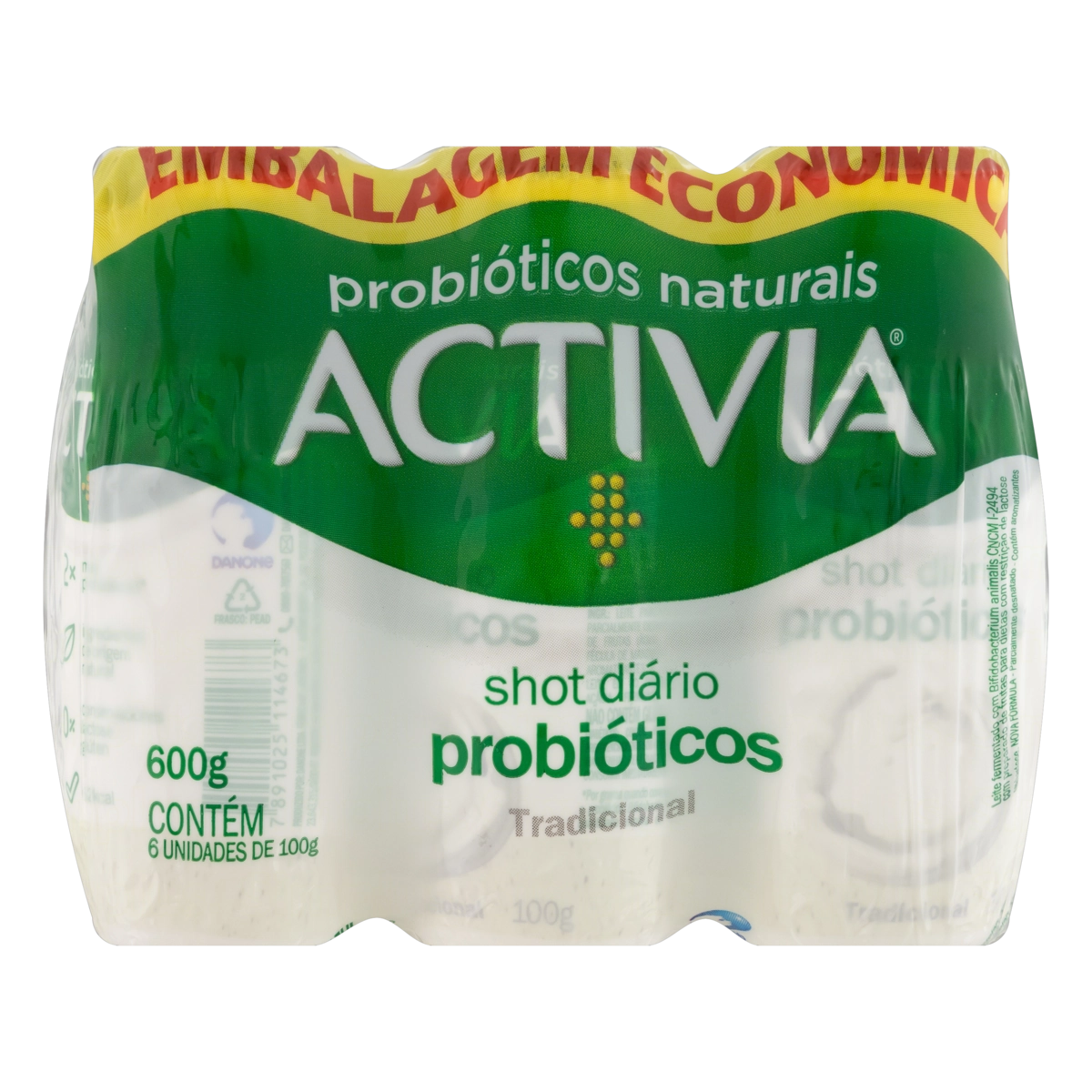 Activia Shot Probióticos Tradicional 6x100g 6 unidades