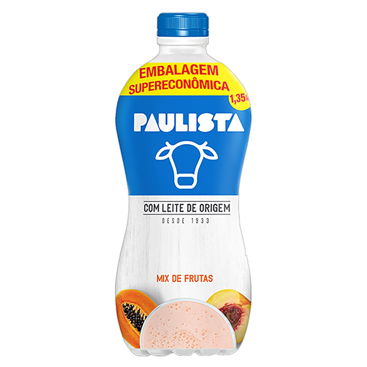 Bebida Láctea Fermentada Mix De Frutas Paulista Garrafa 1,35kg Embalagem Supereconômica