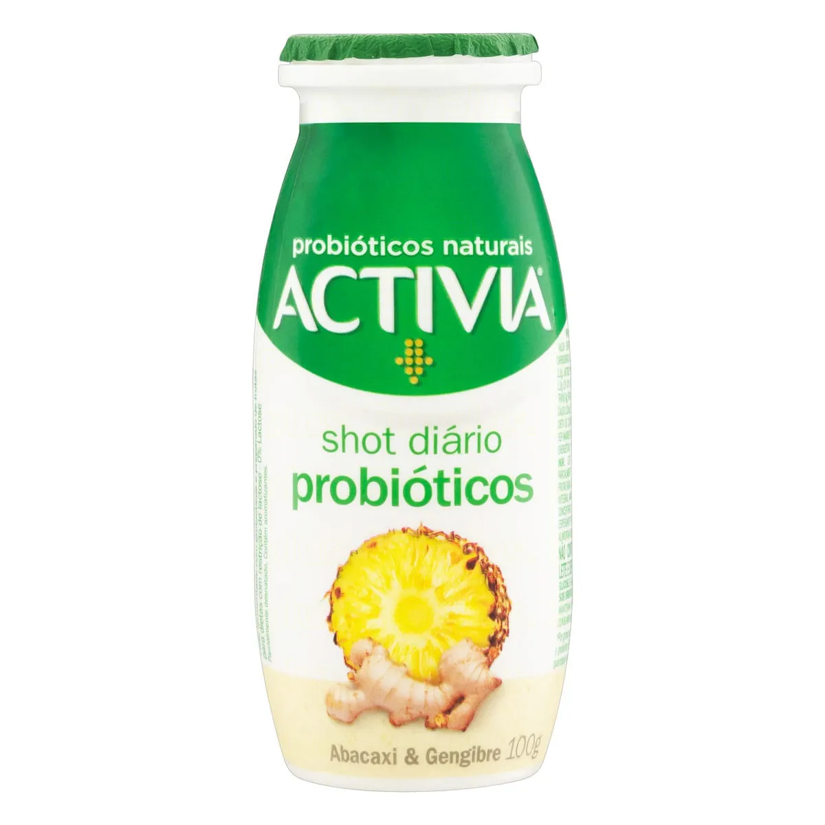 Leite Fermentado Semidesnatado Zero Lactose Activia Probiótico Abacaxi e Gengibre 100 g