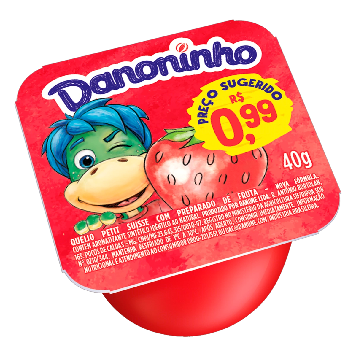 Queijo Petit Suisse Morango Danoninho Pote 40g
