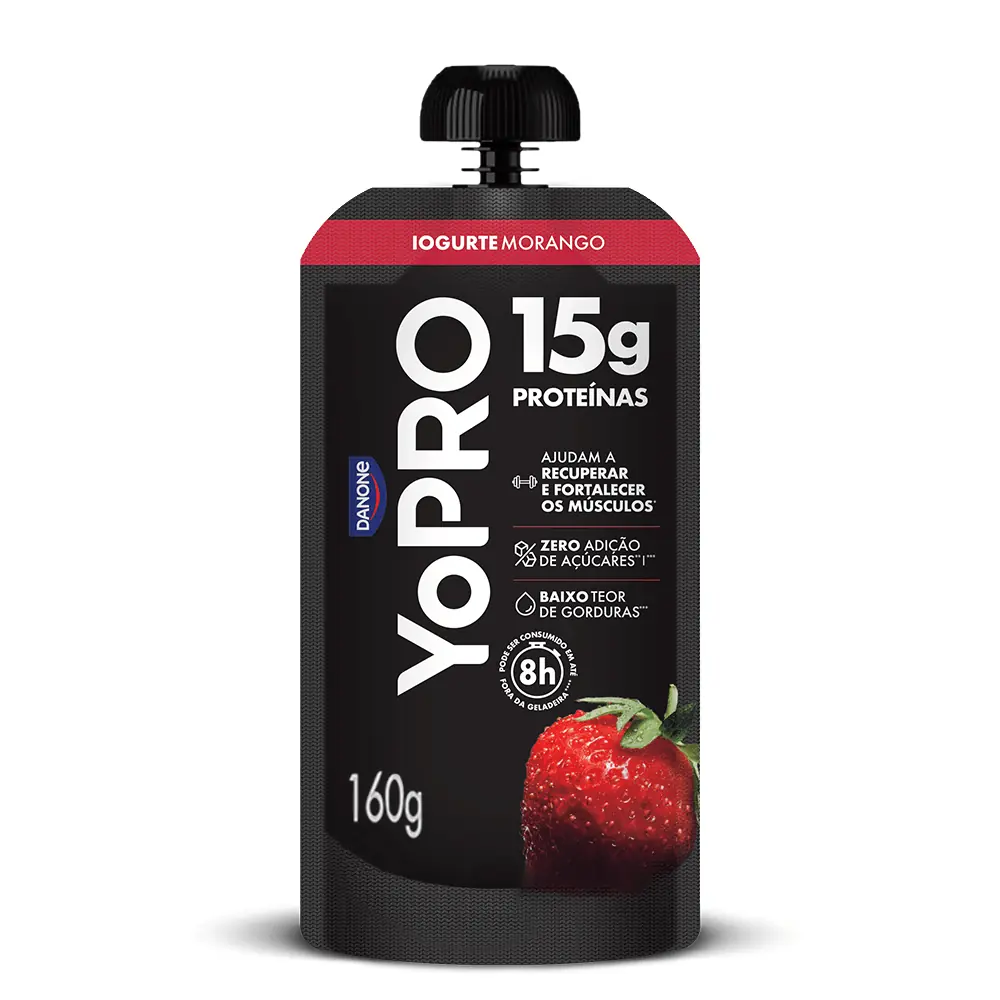 Iogurte Desnatado Zero Lactose Morango YoPRO 160 g