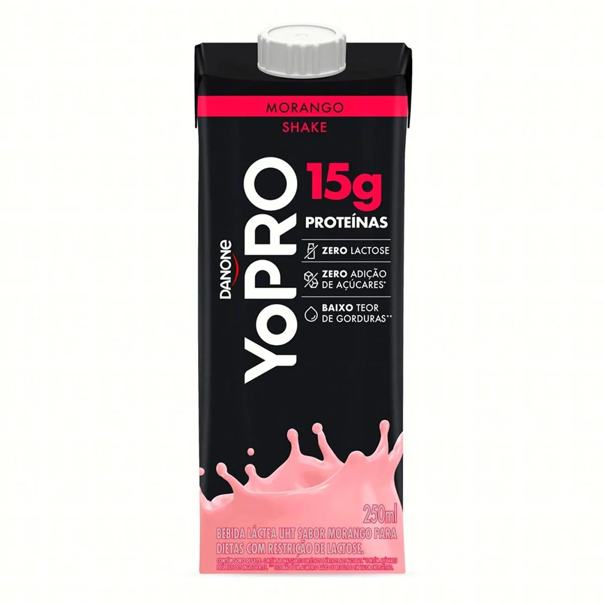 Bebida Láctea Zero Lactose Morango YoPRO 15g Shake 250 ml