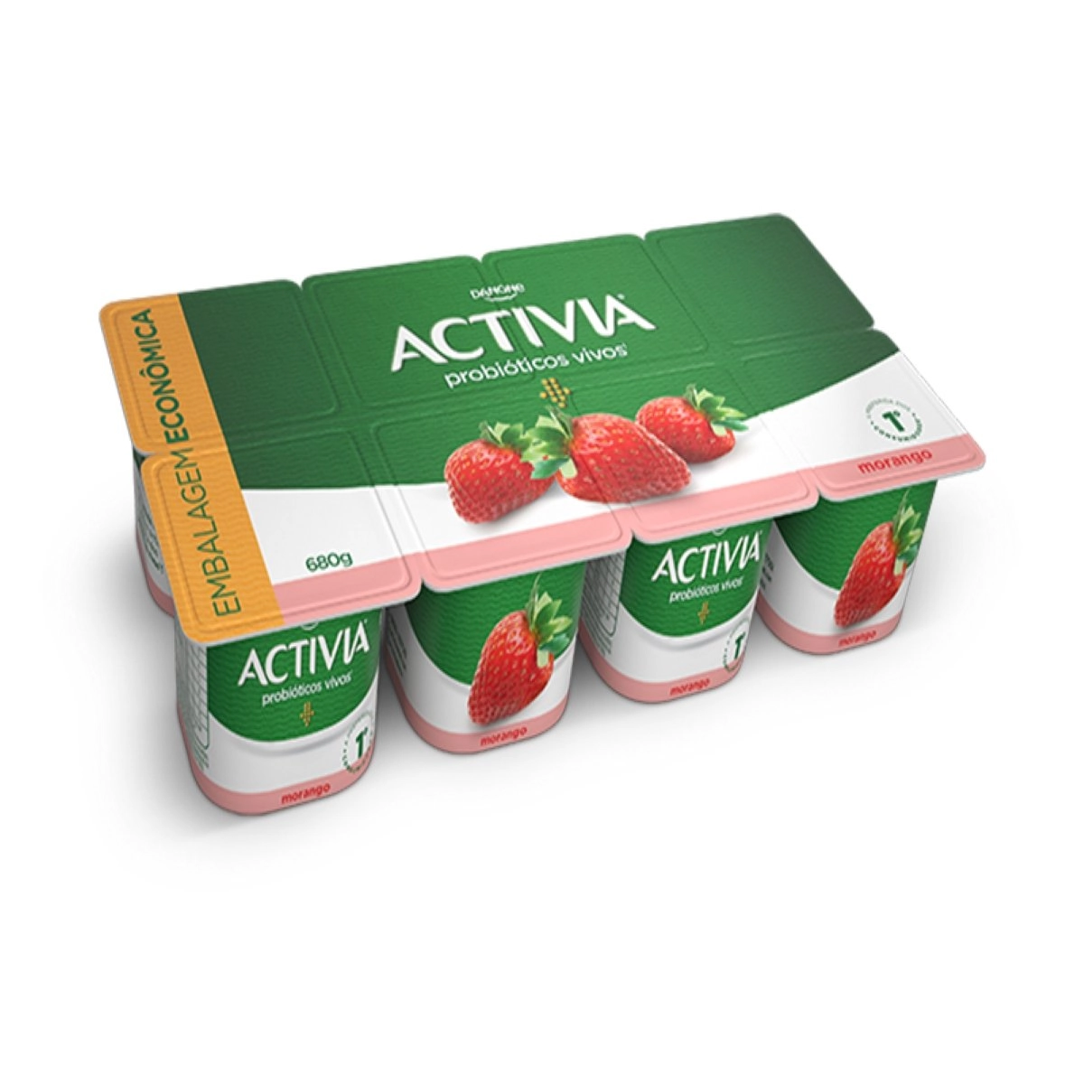 Activia Polpa Morango 680g 8 unidades