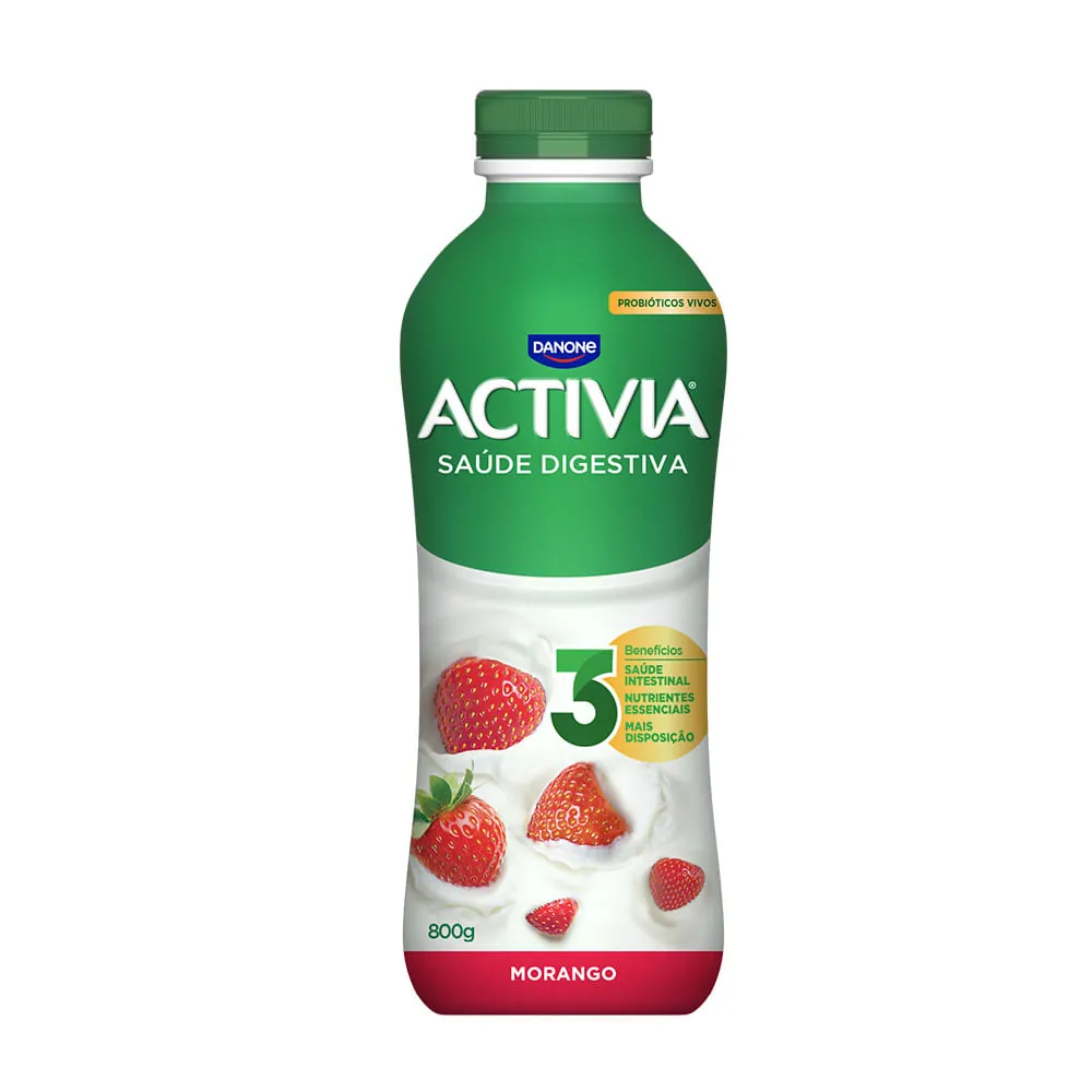Leite Fermentado Parcialmente Desnatado Sabor Morango Activia 800g