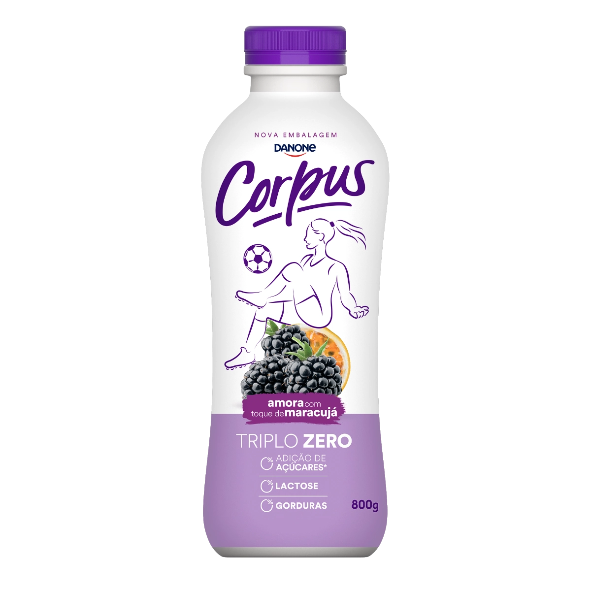 Iogurte Líquido Zero Lactose Corpus Amora e Maracujá 800g