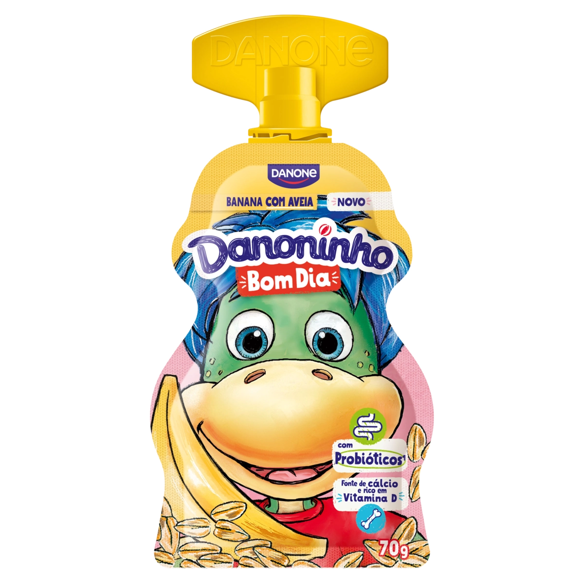 Iogurte Integral Banana Com Aveia Danoninho Bom Dia Squeeze 70g