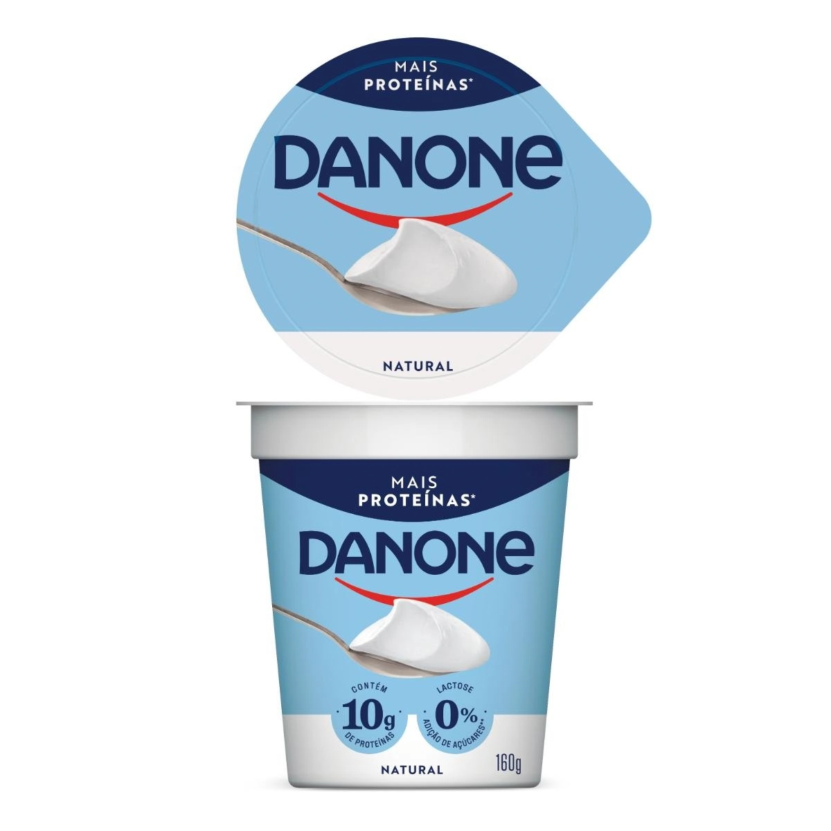 Iogurte Semidesnatado Natural Zero Lactose Danone Copo 160g