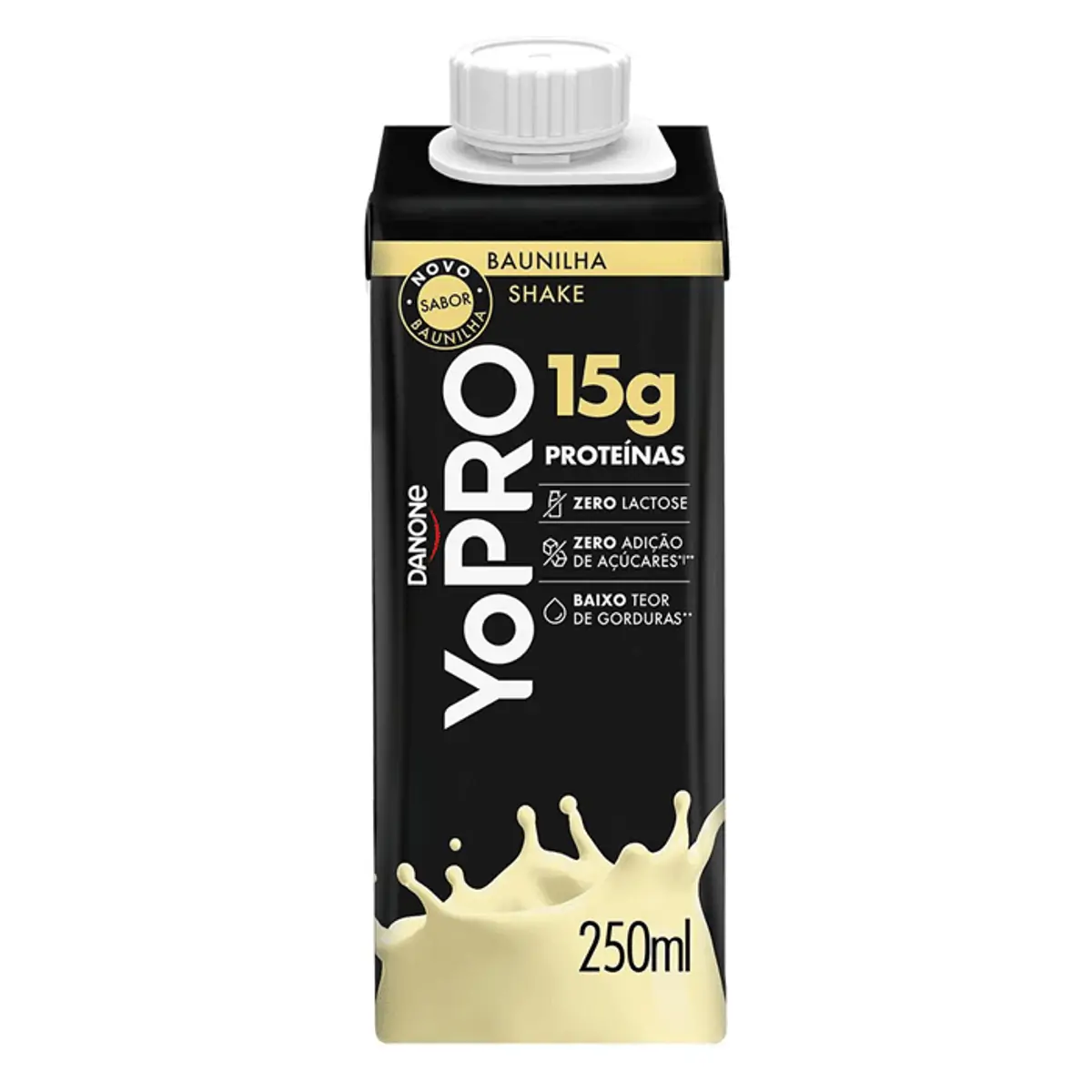 Bebida Láctea Uht Baunilha Zero Lactose Yopro Shake Caixa 250ml