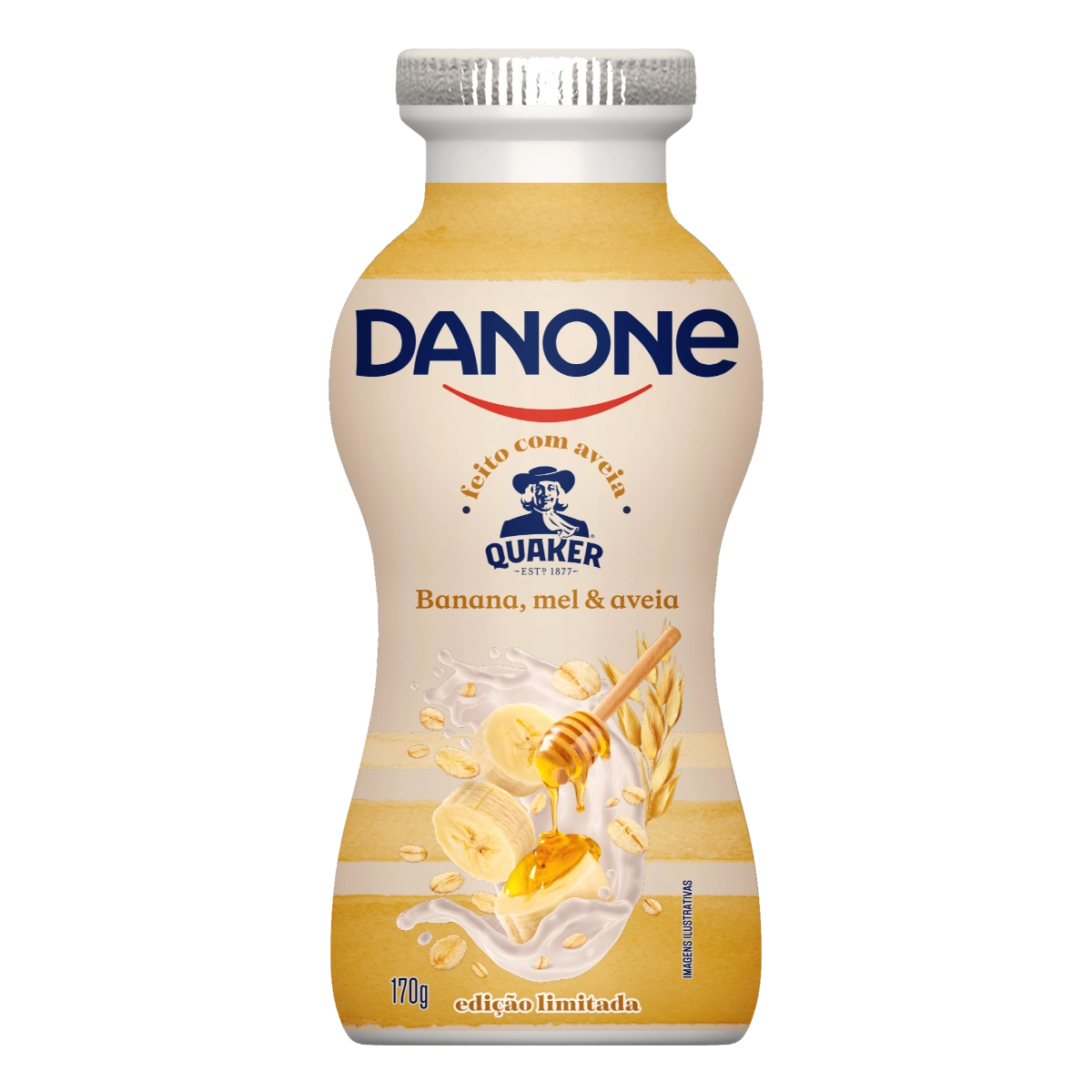 Iogurte Parcialmente Desnatado Banana, Mel & Aveia Danone Frasco 170g