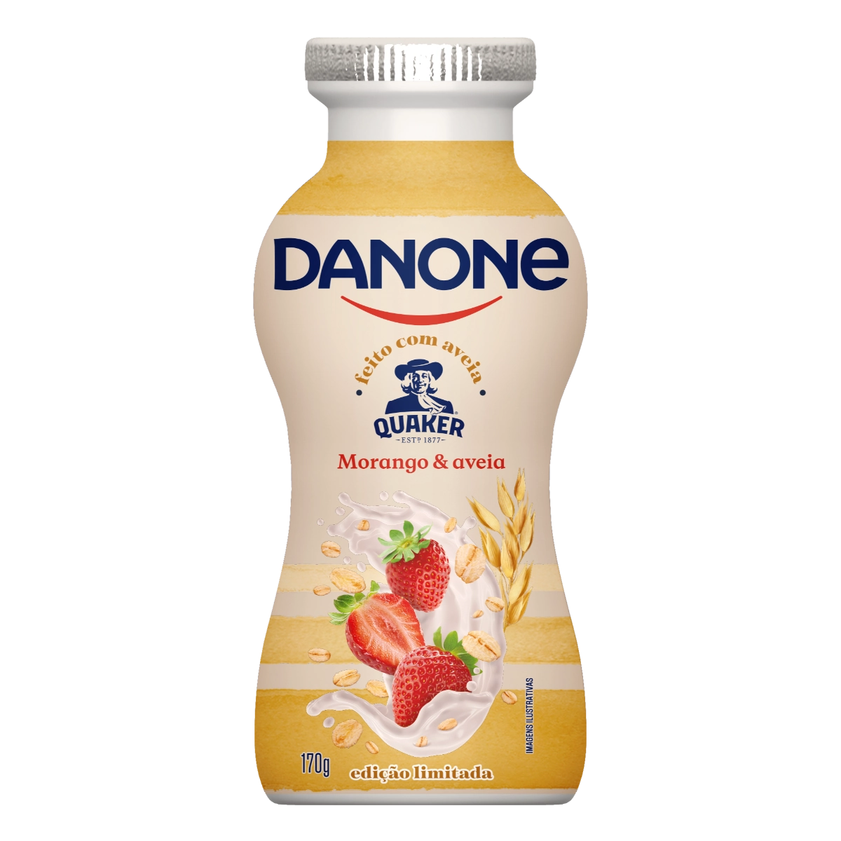 Iogurte Parcialmente Desnatado Morango Aveia Danone Frasco 170g