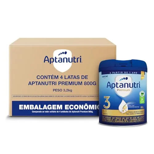Pack Fórmula Infantil Aptanutri Premium 3 Lata 3,2kg 4 Unidades Embalagem Econômica