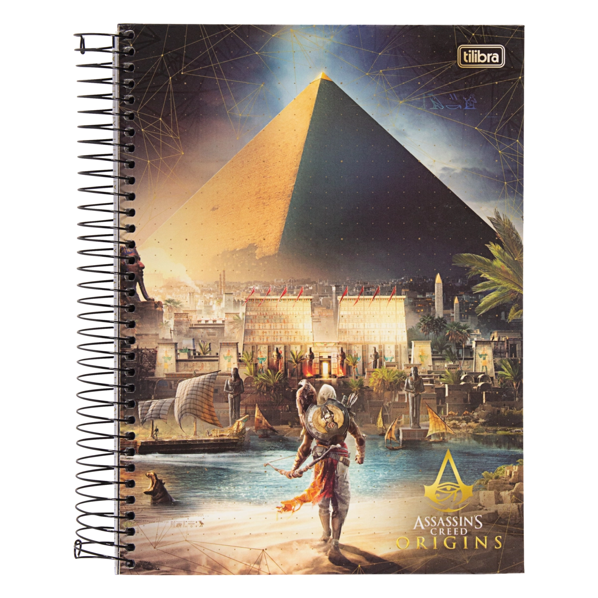 Caderno Capa Dura Espiral Assassins Creed Origins Tilibra 200mm X 275mm 200 Folhas