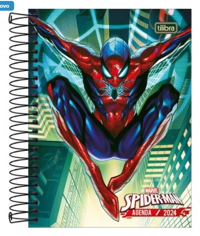 Agenda Espiral Diaria Spider Man Sort 176f 11,7x16,4cm Tilibra