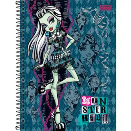 Universitário Espiral Dura Tilibra Monster High 10 Matérias 200 Folhas