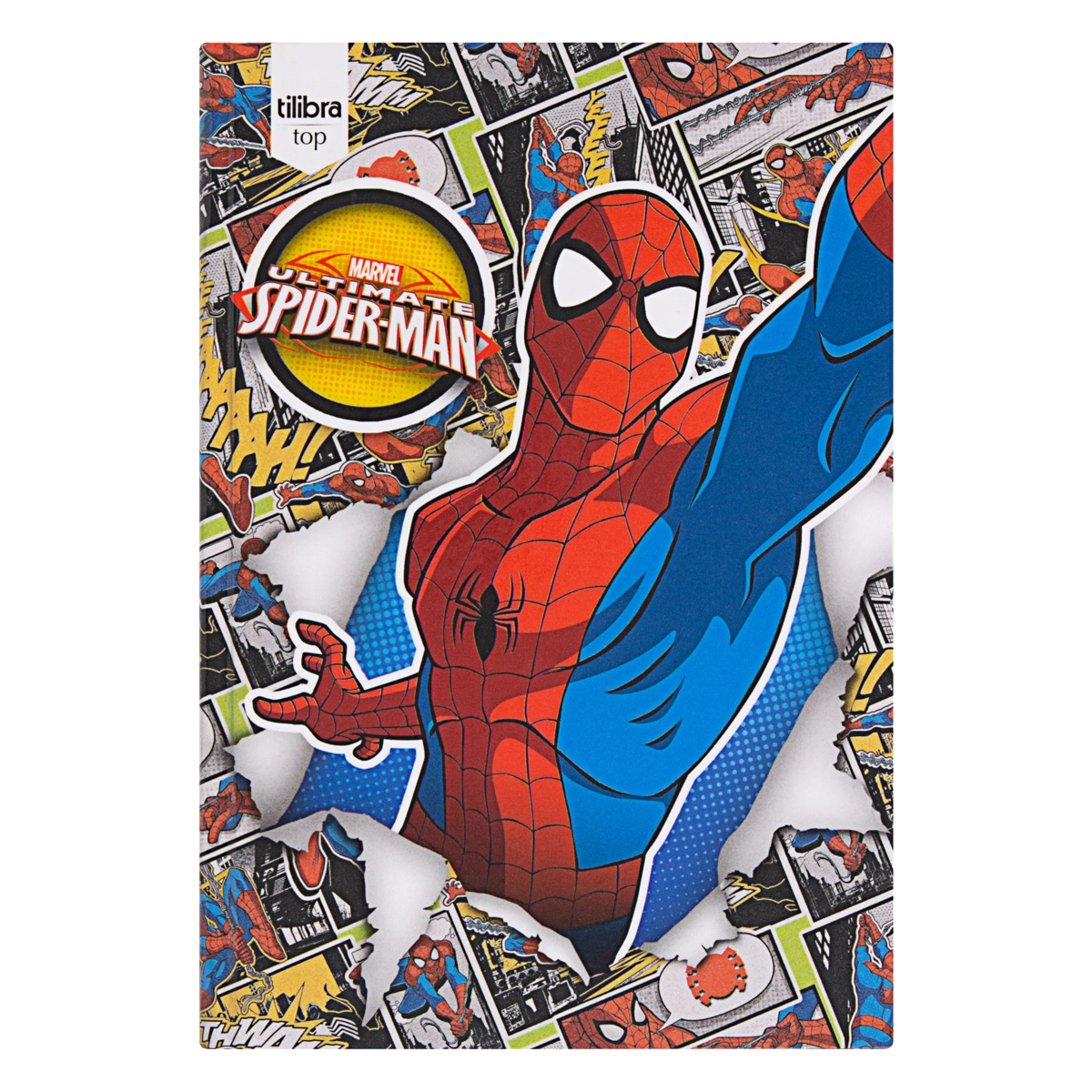 Caderno Capa Dura Brochura 1/4 Ultimate Spider Man Tilibra 140mm X 200mm 96 Folhas