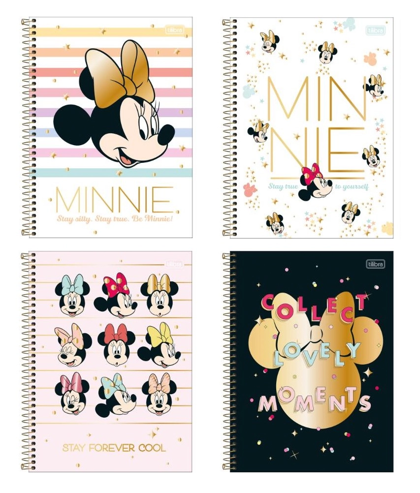 Caderno Espiral Capa Dura Universit?rio 1 Materia Minnie 80 Folhas