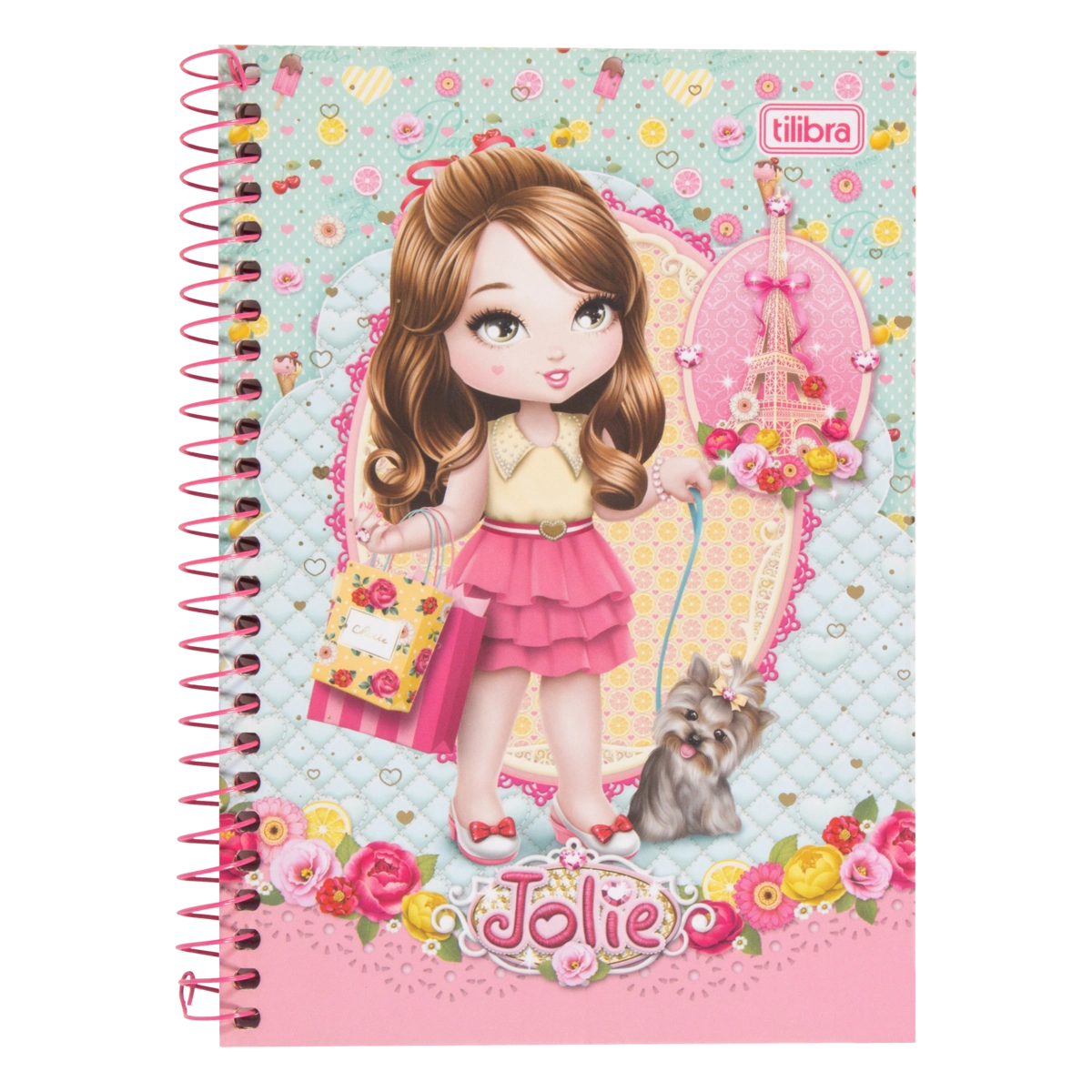 Caderno Capa Dura Espiral Jolie Tilibra 140mm X 202mm 96 Folhas