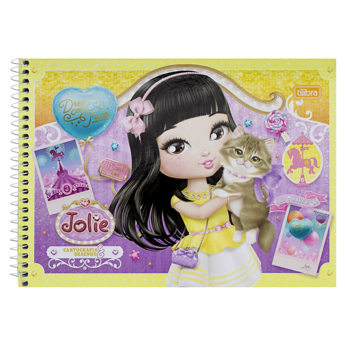 Caderno De Desenho E Cartografia Capa Dura Espiral Jolie Tilibra 275mm X 200mm 96 Folhas