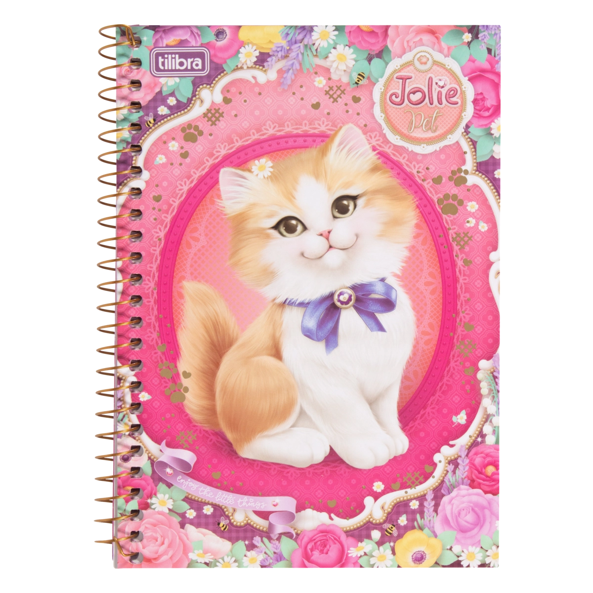 Caderno Capa Dura Espiral Jolie Pet Tilibra 140mm X 200mm 96 Folhas