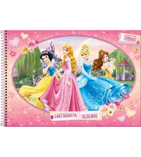Caderno De Desenho Princesas 96 Folhas 468g Tilibra
