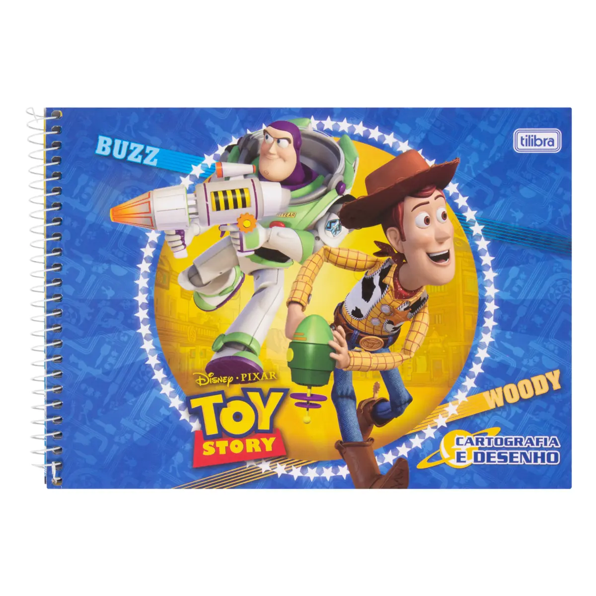 Caderno De Desenho Capa Dura Buzz E Woody Toy Story Tilibra 275mm X 200mm 96 Folhas