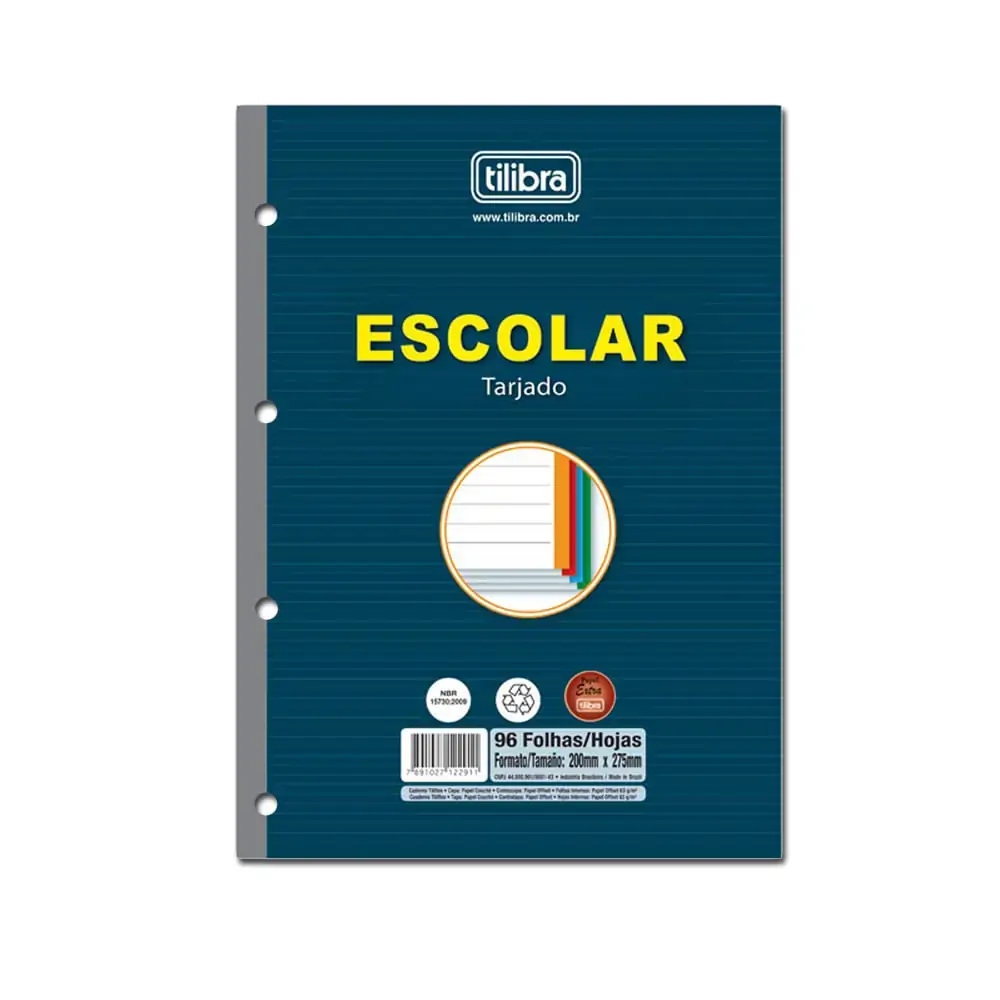 Tiliflex Para Caderno Argolado Universitário Académie Tarjado 96 Folhas 318g Tilibra