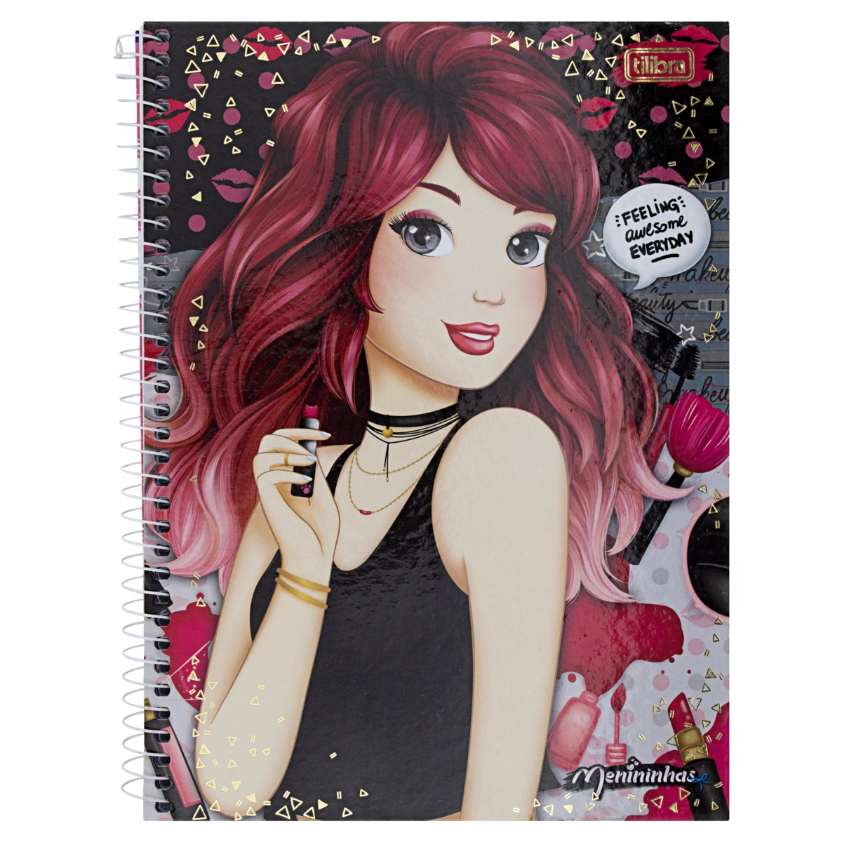Caderno Capa Dura Espiral Menininhas Tilibra 200mm X 275mm 96 Folhas