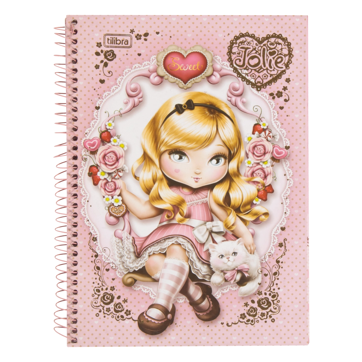 Caderno Capa Dura Espiral Sweet Jolie Tilibra 200mm X 275mm 96 Folhas