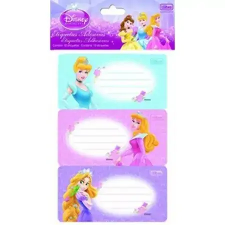 Tilibra Princesas Adesiva Escolar 12 Etiquetas