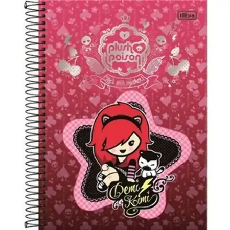 Caderno Universitário Espiral Plush Poison 200 Folhas 720g Tilibra