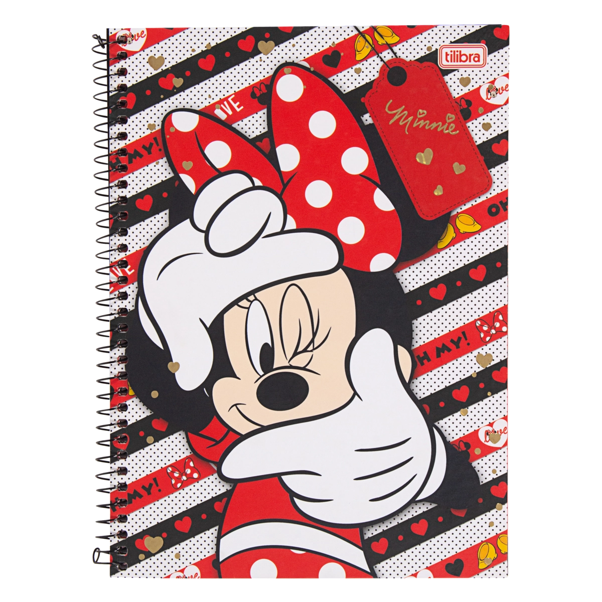 Caderno Capa Dura Espiral Minnie Tilibra 200mm X 275mm 96 Folhas