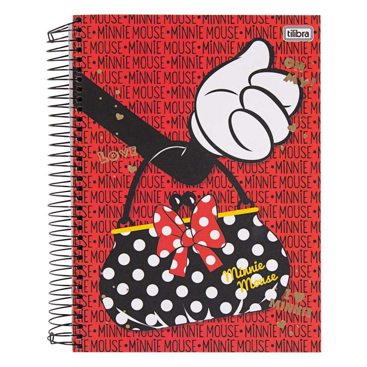 Caderno Capa Dura Espiral Minnie Tilibra 200mm X 275mm 200 Folhas