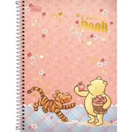 Universitário Espiral Dura Tilibra Pooh 10 Matérias 200 Folhas