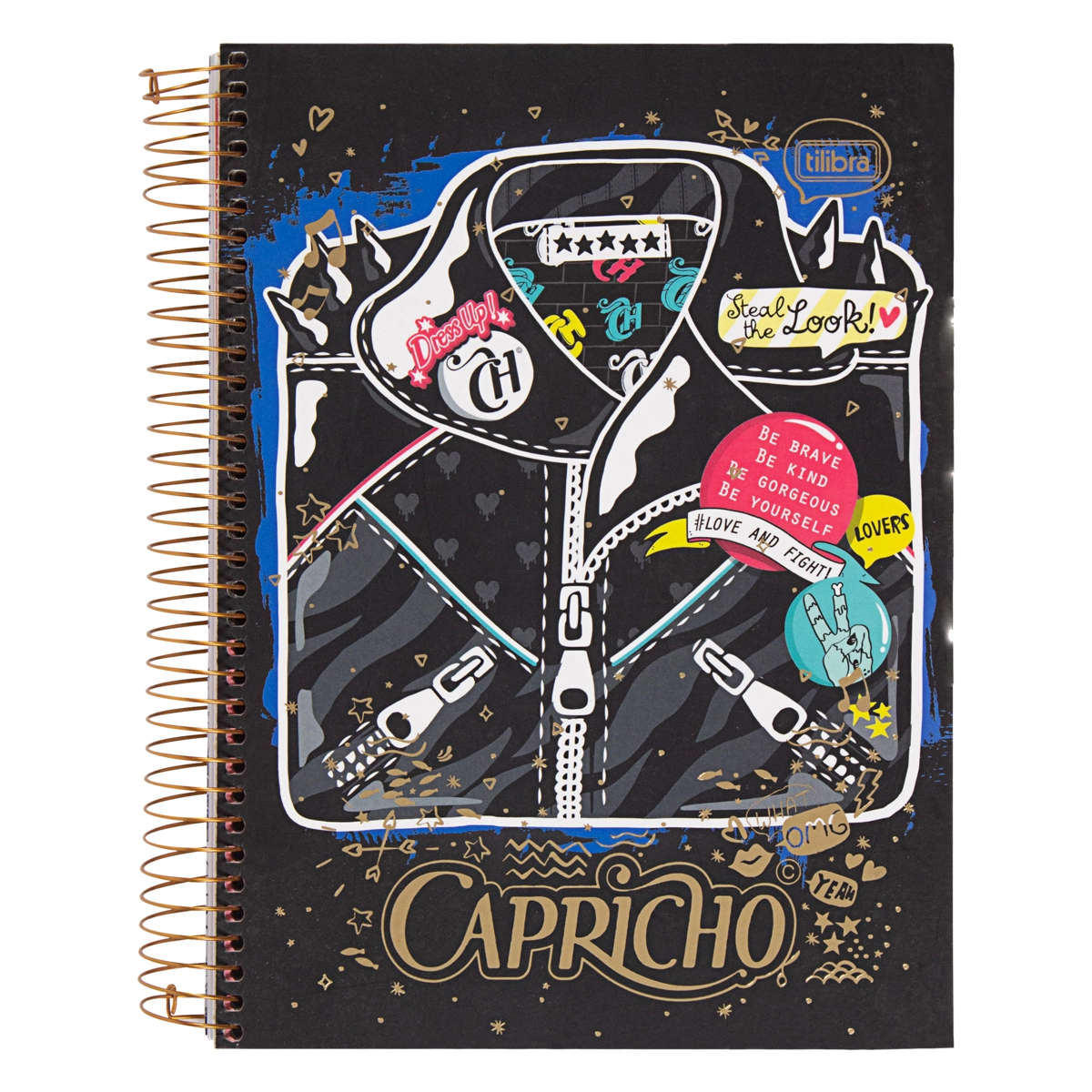 Caderno Capa Dura Espiral Capricho Tilibra 200mm X 275mm 200 Folhas